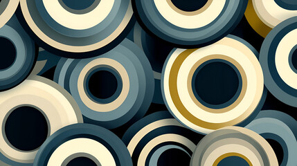 Aufkleber - Diverse geometric patterns with varying shades and designs creating a vibrant abstract composition
