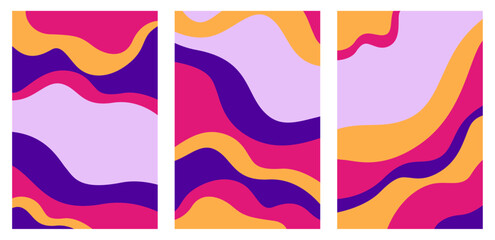 Set of Modern Wavy Background Illustration
