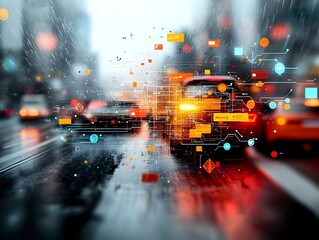 Poster - fluid connectivity of futuristic smart city with autonomous vehicles public transit and seamless of 