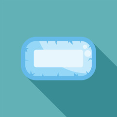 Poster - light blue game button with cracks, showing an empty space for custom design
