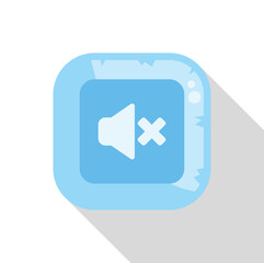 Poster - blue square app icon with rounded corners displaying a muted speaker symbol