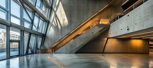 Poster - a contemporary museum interior with open spaces, clean lines, and innovative exhibits