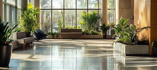 Poster - a contemporary museum interior with open spaces, clean lines, and innovative exhibits
