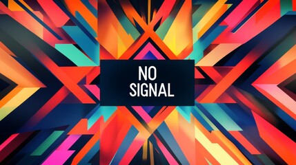 Aufkleber - Colorful geometric abstract design with no signal text, vibrant digital art. Modern technology and communication concept