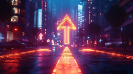 Wall Mural - Glowing digital arrows 