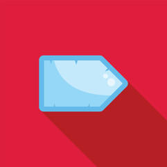 Aufkleber - blank, blue price tag casts a shadow on a red background