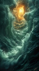 Canvas Print - Whirlpool of Waves: A Dramatic Ocean Scene