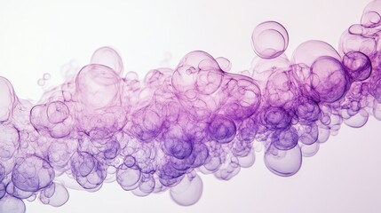 Poster - Abstract violet bubbles on a white background