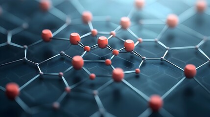 Poster - Detailed 3D Rendered of the Atomic Structure of Graphene Showing the Carbon Atoms Connected in a Hexagonal Lattice Pattern Scientific Representation in Flat Design