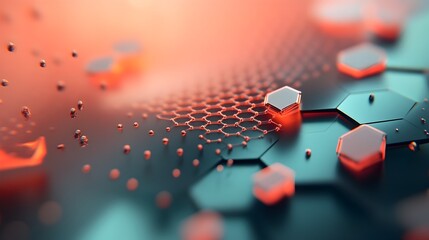 Poster - Transparent graphene sheets with a flat minimalist design showcasing the flexible and innovative properties of this advanced material  The digital rendering highlights the molecular structure