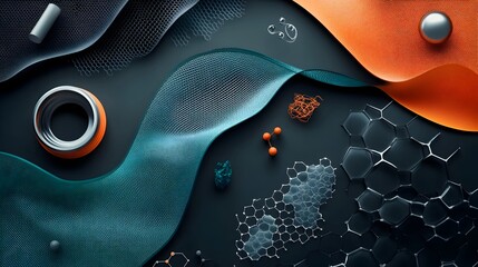 Poster - this digital showcases the intricate and futuristic design of transparent graphene layers and innova
