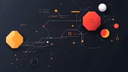 Poster - Futuristic Graphene Nanotechnology Concept with Flat Design Abstract and minimalist background showcasing the advanced properties and potential applications of graphene a revolutionary nanomaterial