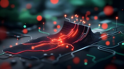 Poster - 3d rendered visualizing the electron flow and zero resistance through graphene sheets showcasing the