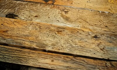 Wall Mural - Weathered wooden planks with natural texture Video
