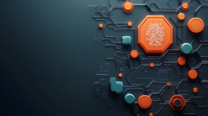 Poster - 3d rendered flat design showcasing the use of graphene in wearable technology and flexible electroni