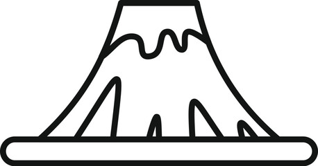 Poster - Simple black and white vector icon representing a volcano erupting