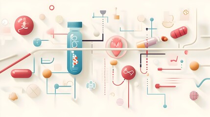 Poster - infographic style visualization that clearly explains the key processes and function of insulin in r