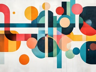 Poster - an abstract interpretation of the insulin molecule using geometric patterns and vibrant colors to re
