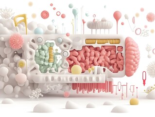 Poster - Detailed cross section diagram of the insulin molecule showcasing its intricate internal structure molecular components and chemical makeup  This comprehensive visualization can be used for medical