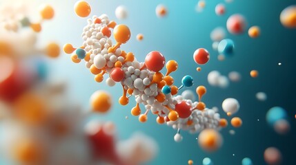 Poster - Detailed molecular level view of the insulin protein structure showcasing the arrangement of atoms and chemical bonds that make up this vital medicinal compound