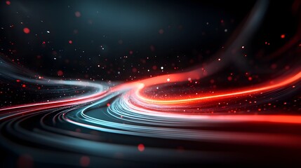 Fototapete - Conceptual abstract image of the intricate luminescent network of interconnected lines and curves depicting a futuristic smart transportation infrastructure in a sleek dynamic