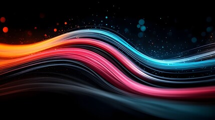 Fototapete - Dynamic and fluid smart transportation network with vibrant colors geometric shapes