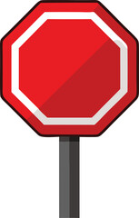 Wall Mural - simple red stop sign with a clean and clear design, warning road symbol