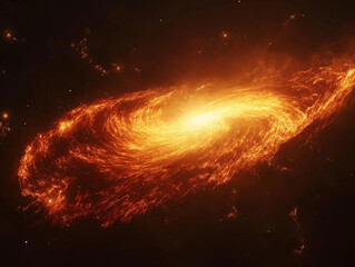 Wall Mural - Fiery Cosmos: A Galaxy with Arms of Fiery Orange and Red