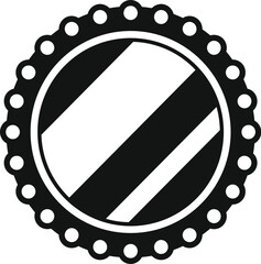 Poster - round mirror with balls reflecting three black stripes icon in simple style isolated on white backgr