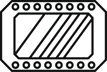 Poster - line drawing icon of a spaceship window showing diagonal lines from a hyperspace jump