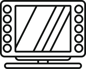 Poster - outline of modern smart tv with multiple streaming service app buttons on the side of the screen