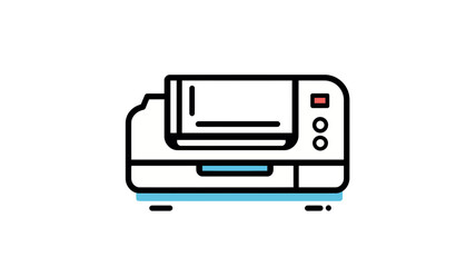 Poster - Minimalist Printer Line Icon Vector - Modern Office Device, Technology Node Featuring Print Function Symbol, Ideal for Business, Corporate, and Home Office Settings Illustrations and Design Elements