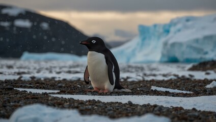 Wall Mural - Adelie penguin at Frei Station, Antarctica.