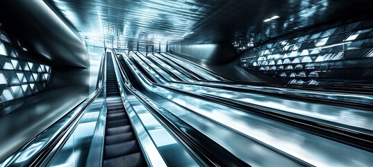 Poster - A futuristic transportation hub with sleek architecture, advanced technology, and efficient design 