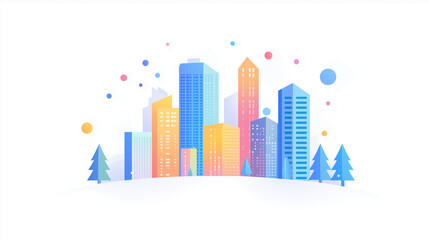 green city skyline with city, city skyline vector illustration, city landscape