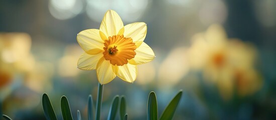 Sticker - A Single Daffodil in a Field of Sunshine