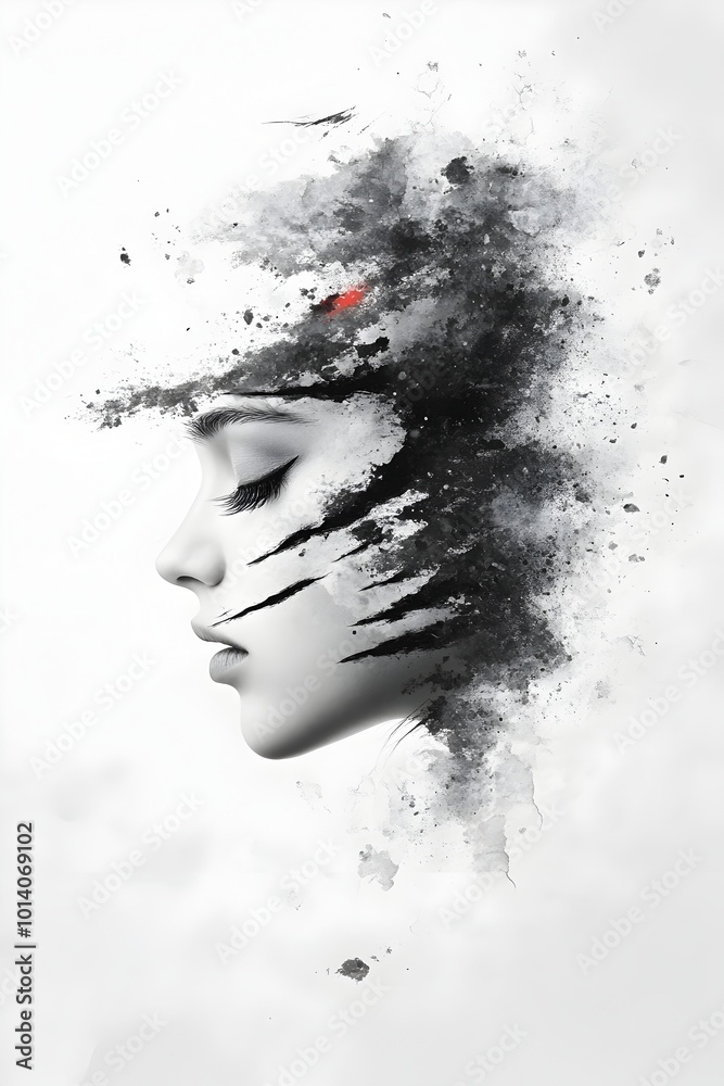 Navigating Distress Distressed young woman navigating the disorienting impacts of a mental ...