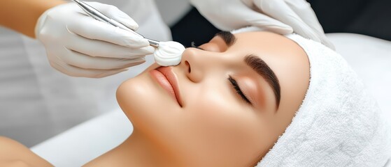 Aesthetic facial treatment in progress, highlighting relaxation and skincare benefits.