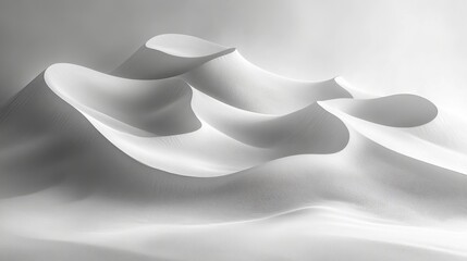 Poster - White sand dunes under soft light, abstract landscape. Tranquility and harmony concept