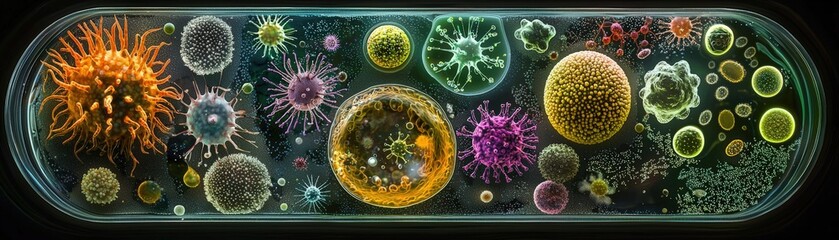 Poster - Vibrant Microscopic Worlds in Stunning Detail