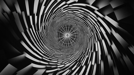 Poster - Abstract tunnel rotating in three dimensional space