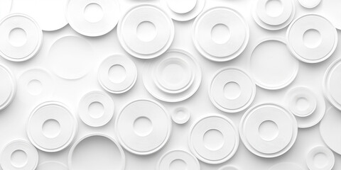 Leinwandbilder - Abstract white concentric circles forming a modern background pattern