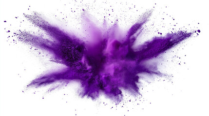 Poster - Purple powder exploding on white background