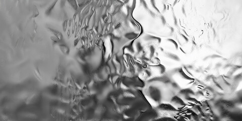 Poster - Metallic texture reflecting light and creating fluid shapes