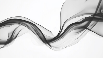 Poster - Abstract black wave flowing on white background