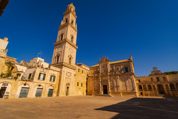 Wall Mural - The Lecce Cathedral of Santa Maria Assunta in a bright summer afternoon.