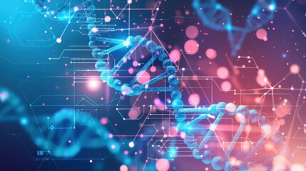 Poster - abstract dna structure with technology elements