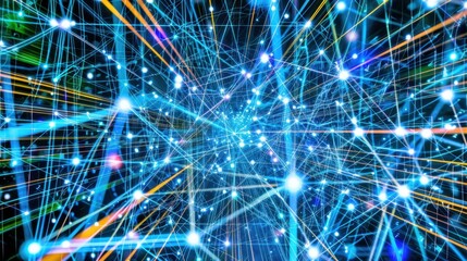 Poster - Dynamic Digital Network Visual with Colorful Lights