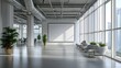 © Ziyan - Modern office interior with empty wall for mockup. 3D Rendering