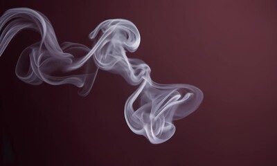 Poster - Smoky grey tendrils on a dark aubergine background. Video